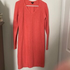 Ann Taylor V Neck Alpaca Merino Wool Sweater Dress
